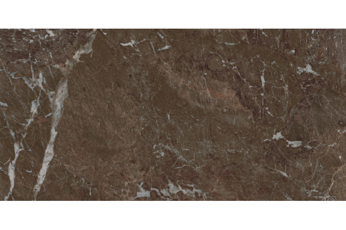 Керамогранит Simbel tobaco коричневый мрамор с белыми прожилками 120х60 Gresse