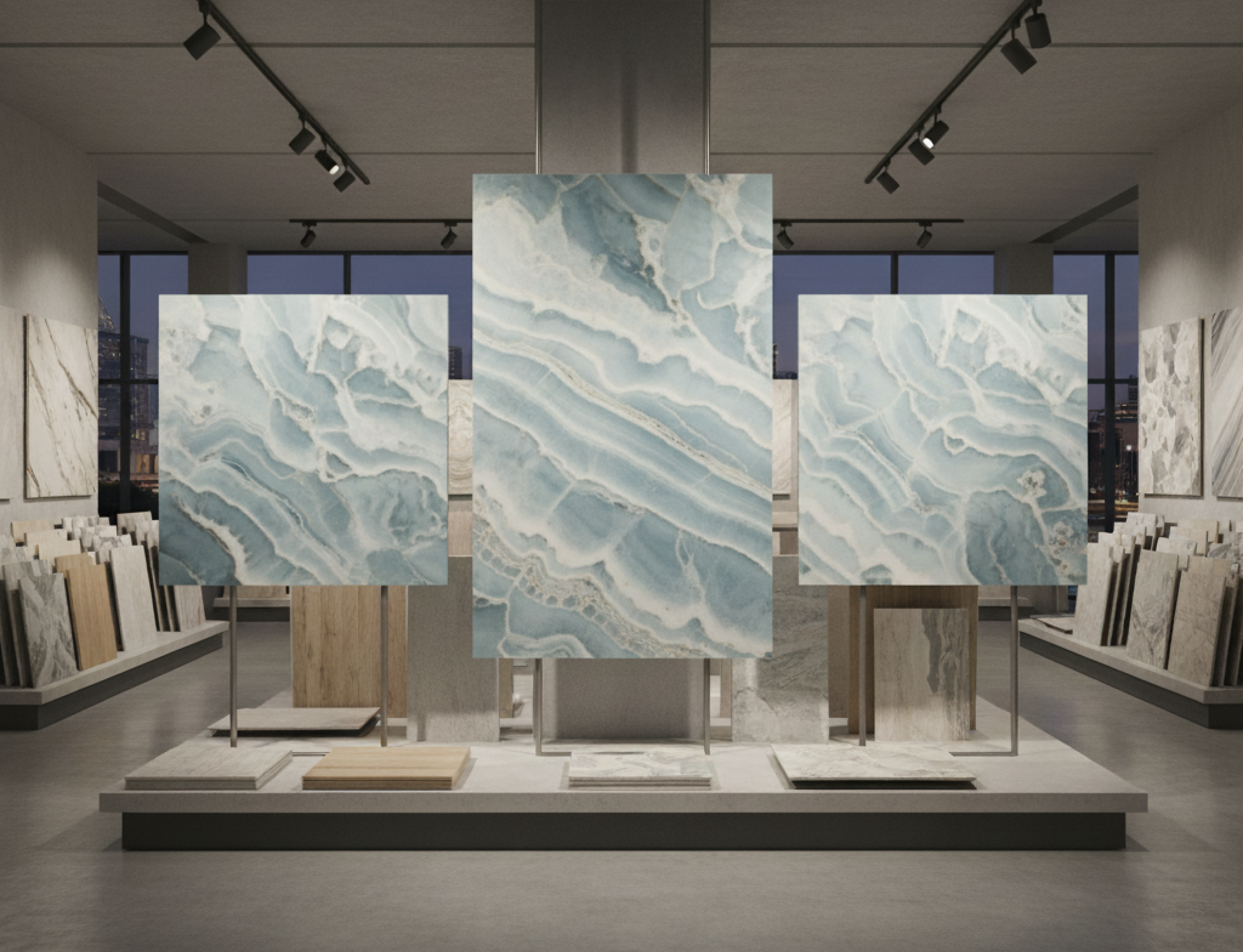 Какие есть форматы, поверхности и укладка керамогранита под оникс